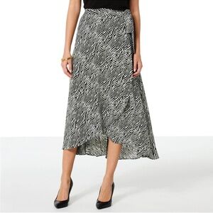 ⭐️Jaclyn Smith HSN Side Tie Wrap Zebra Print Skirt⭐️ NWT